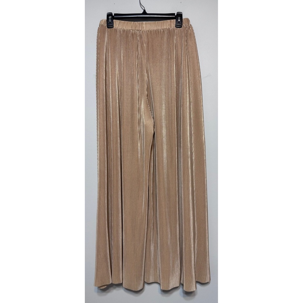 Free People Wide Leg Pleated Velvet Pants in Light Taupe - Picture 7 of 8